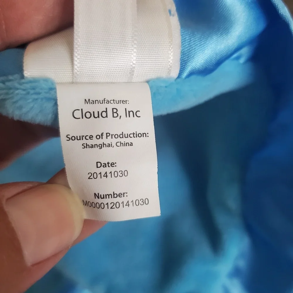 Cloud‎ B Peekaboo Turtle Baby Blanket Blue Stars Satin Trim Security Lovey 2014